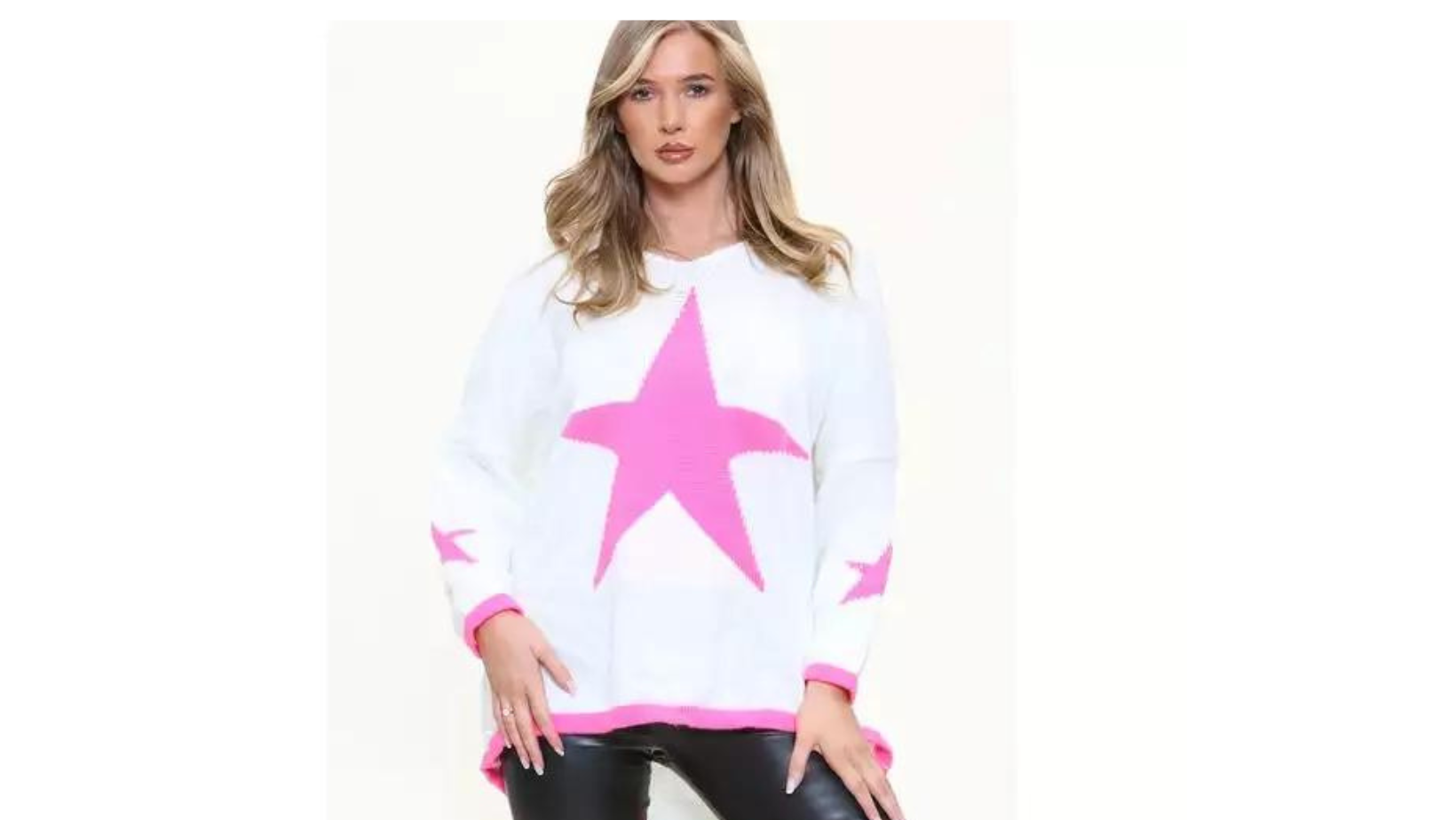 Pink sweater sales with white stars